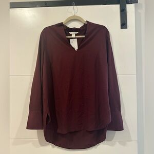 NWT H&M Women’s V-Neck Long Sleeve Blouse – Burgundy